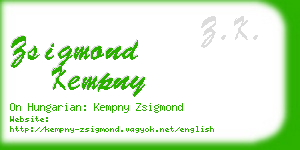 zsigmond kempny business card